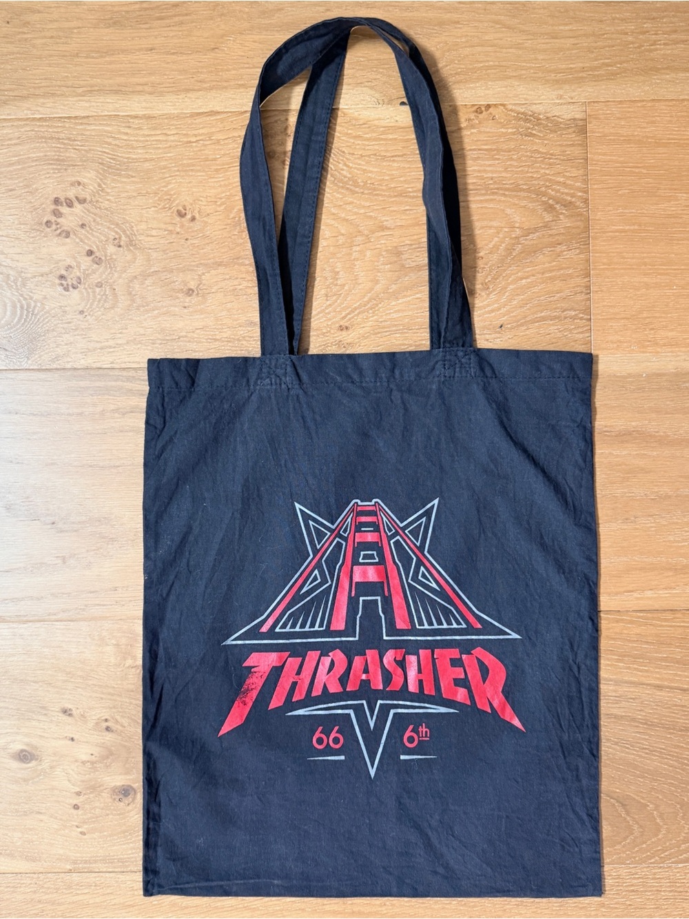 Thrasher Magazine San Francisco Golden Gate Bridge 66 6th Canvas Tote Bag Skate